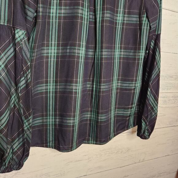 CAbi Size Medium Big Sur Plaid Button Down Top Style #3769 - Picture 9 of 11